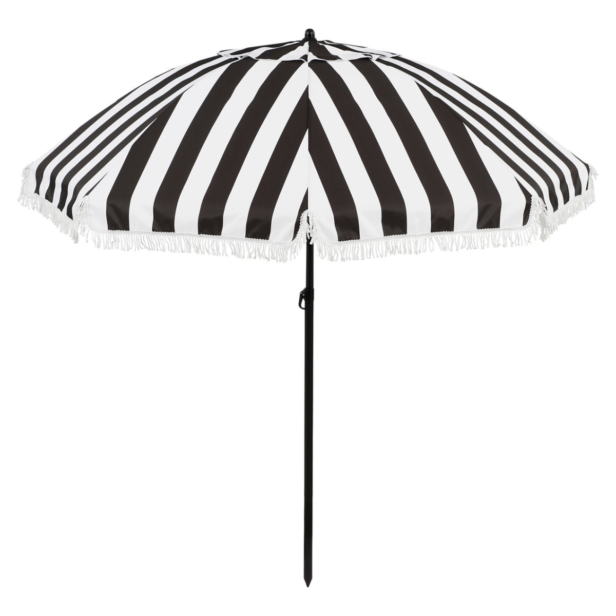 Mica Decorations Parasol Osborn - Stokparasol 238 x Ø220 cm - Strandparasol of Tuinparasol voor Schaduw - Zwart Wit Design