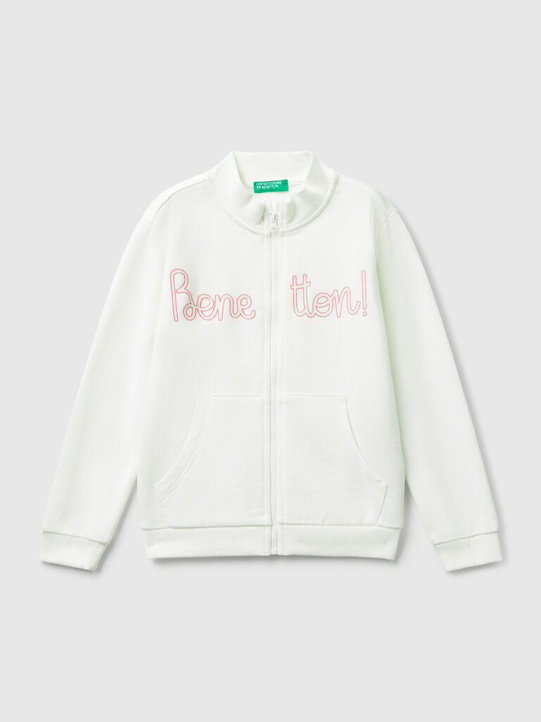 Hoodie with glittery print