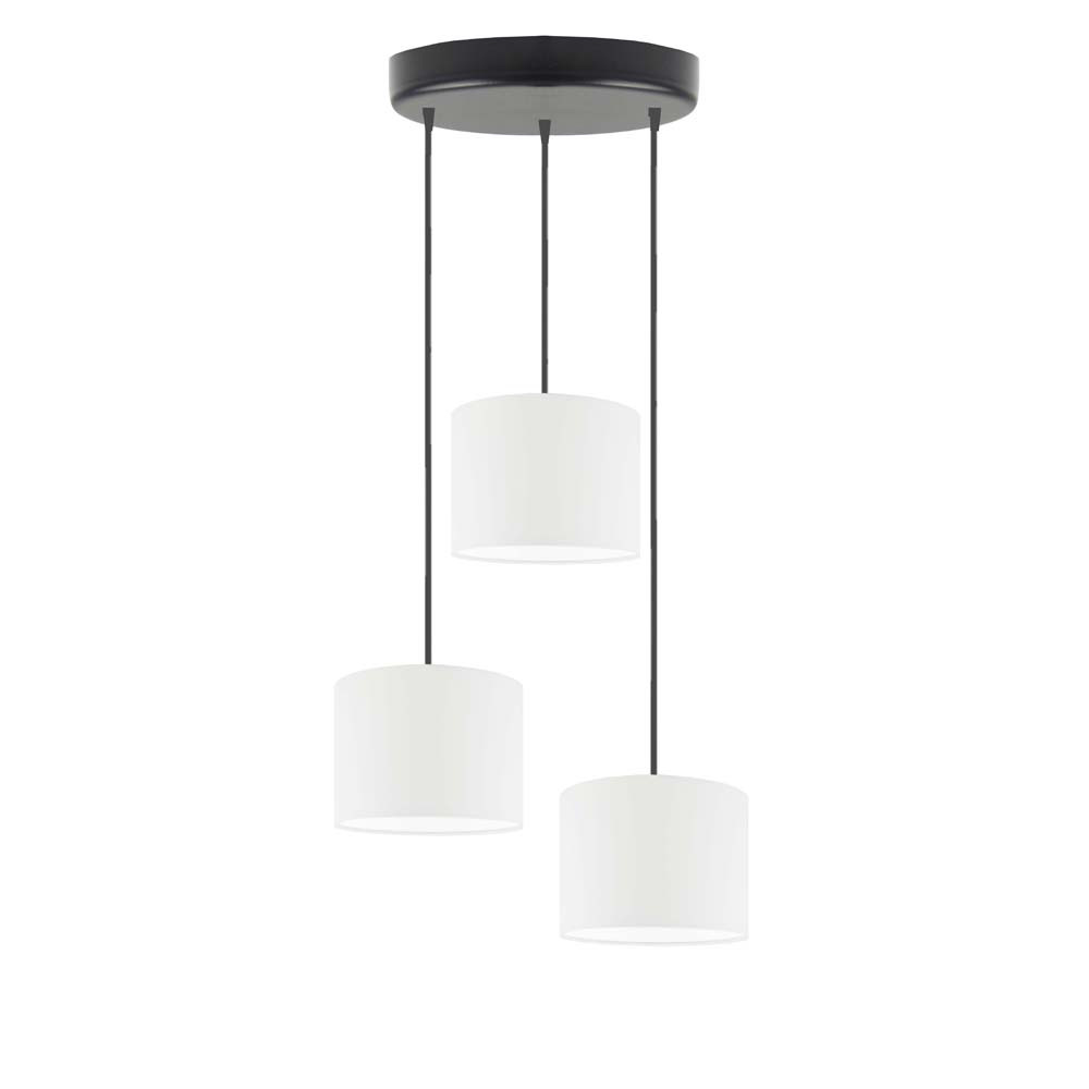 Lampa wisząca PUEBLO 3-punktowa Czarny/ Biały