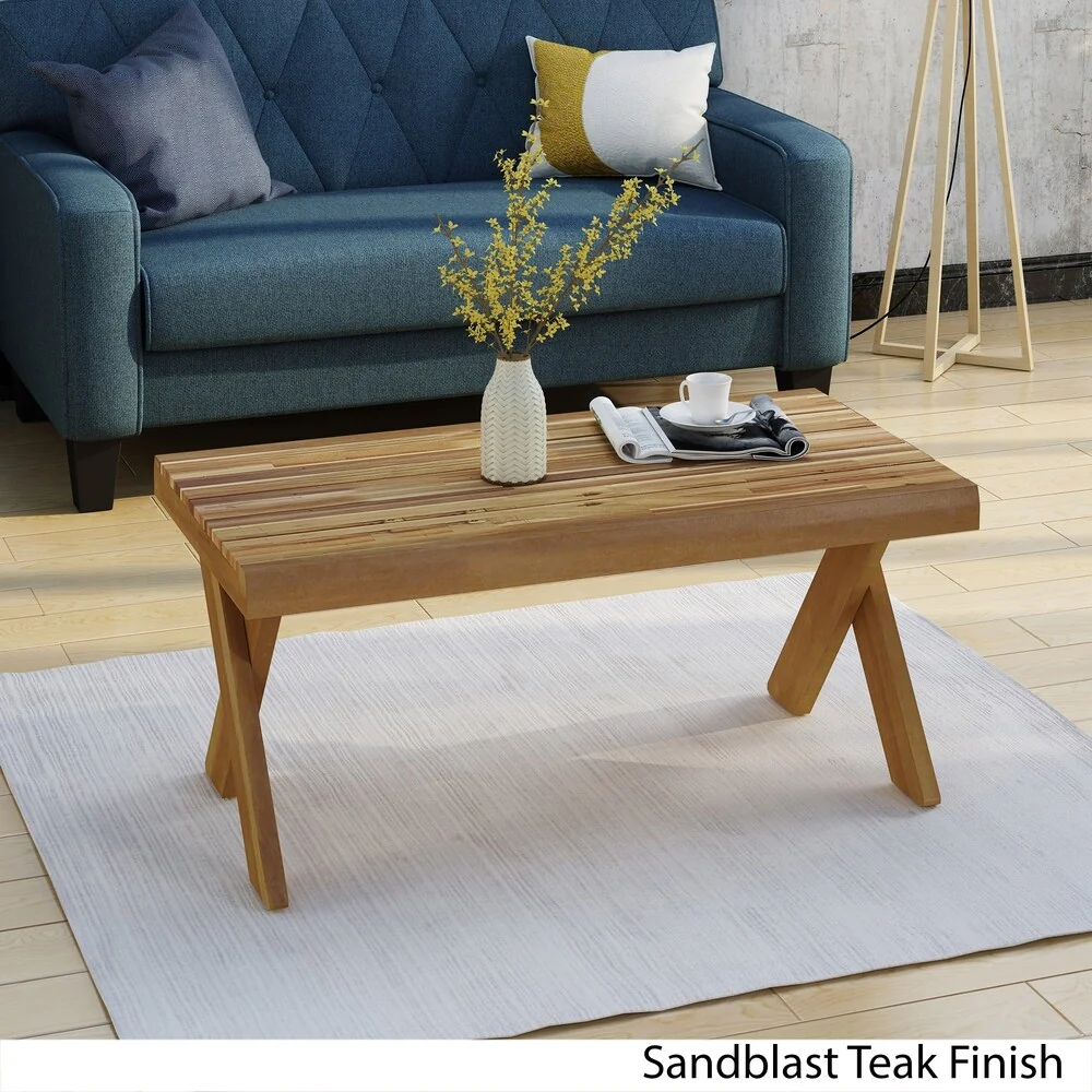 Esmeralda Farmhouse Acacia Wood Coffee Table by Christopher Knight Home