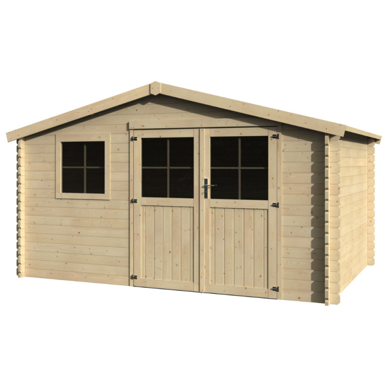 Abri de jardin en bois Vallauris V2 34 mm 4,14 x 4,02 m DÉCOR ET JARDIN