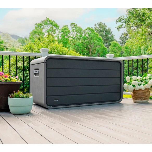 Auflagen-/Kissenbox, 625 Liter, BxTxH: 146,7 x 72,4 x 77,2 cm, grau