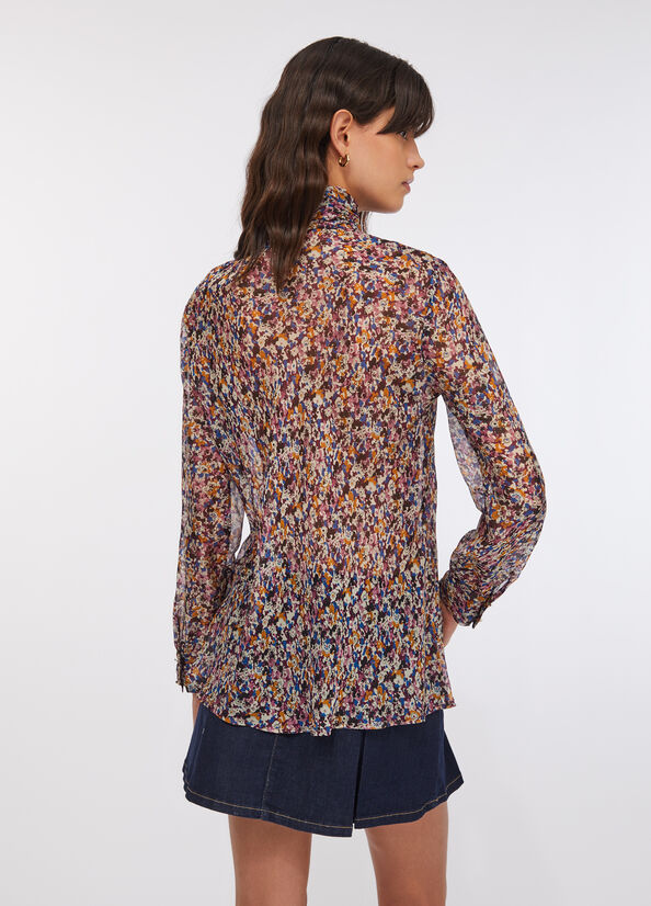 Blusa in chiffon di seta