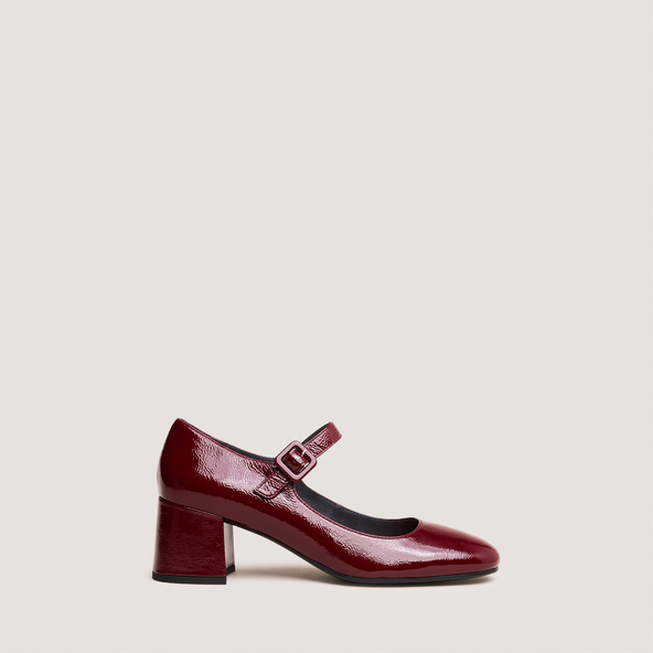 Babies à talonsen vernis plissé bordeaux | DITTUS