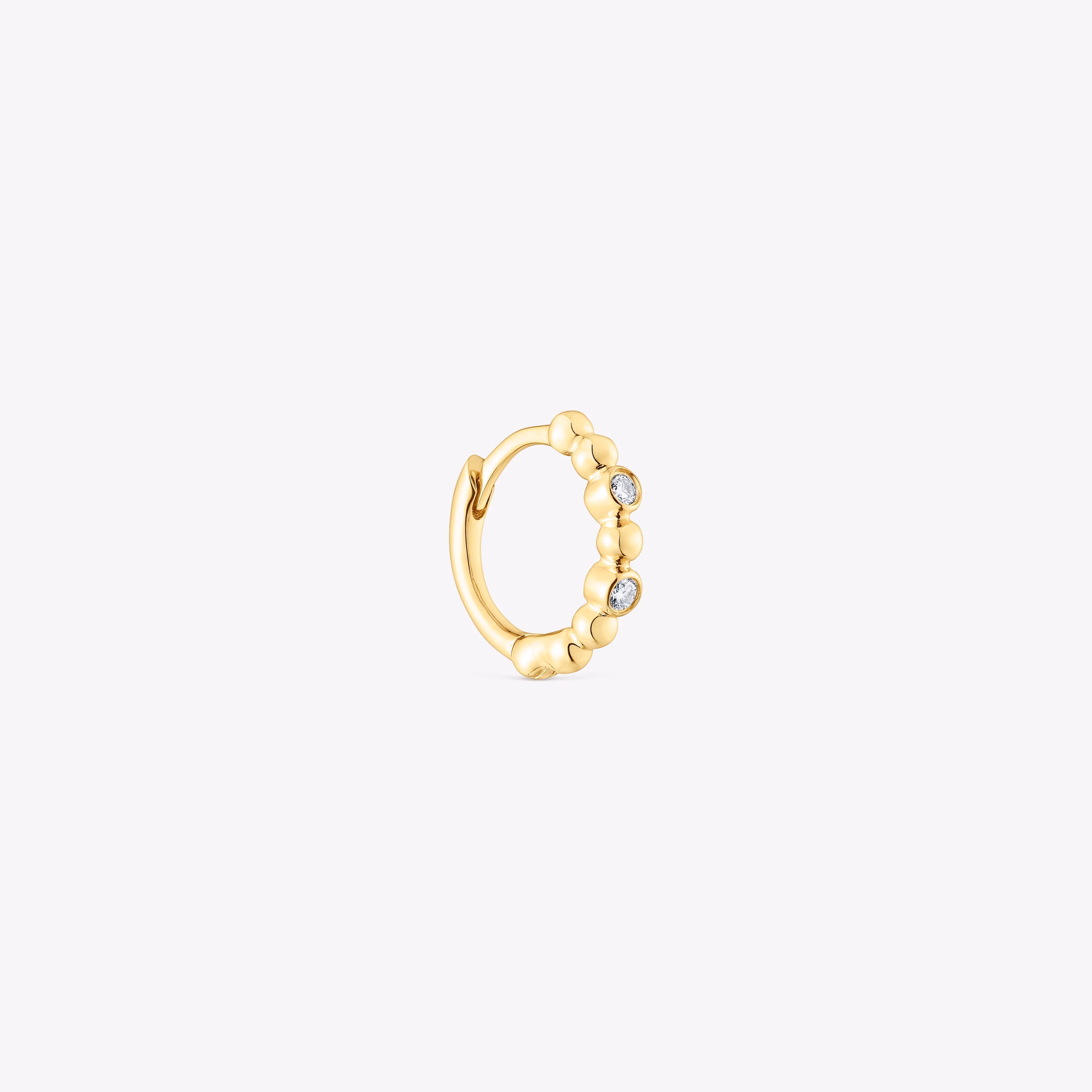 Pendiente aro con bolas de oro y diamantes Les Classiques
