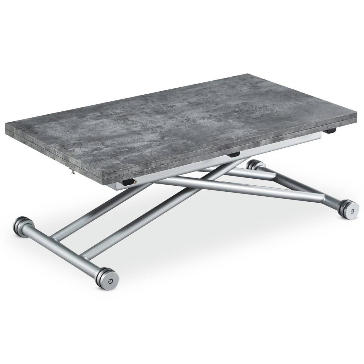 CARRERA - Table basse relevable effet béton