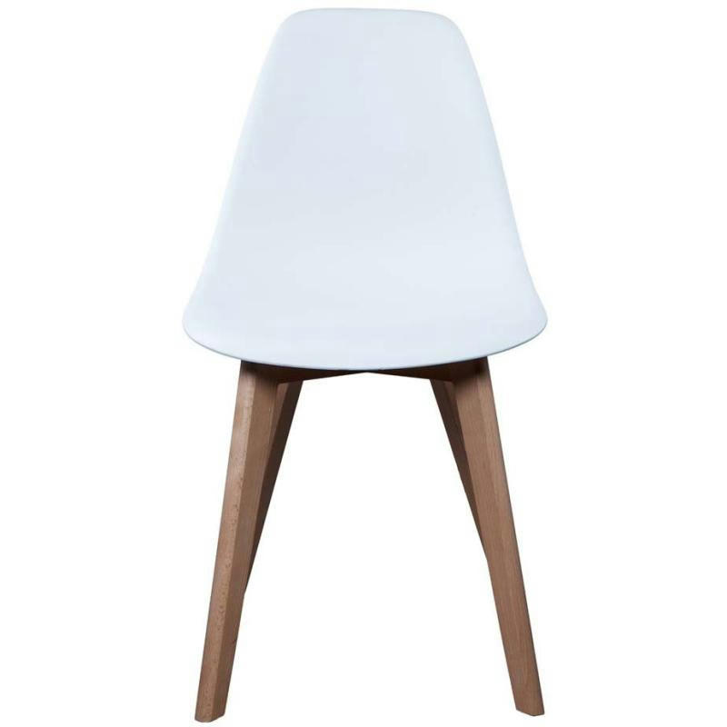 - Chaise enfant scandinave bois et polypropylène blanc