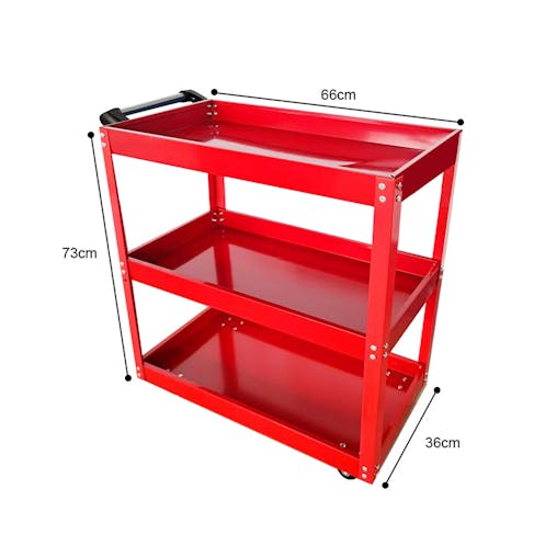 SOGA 2-Pack 3-Tier Red Tool Storage Carts