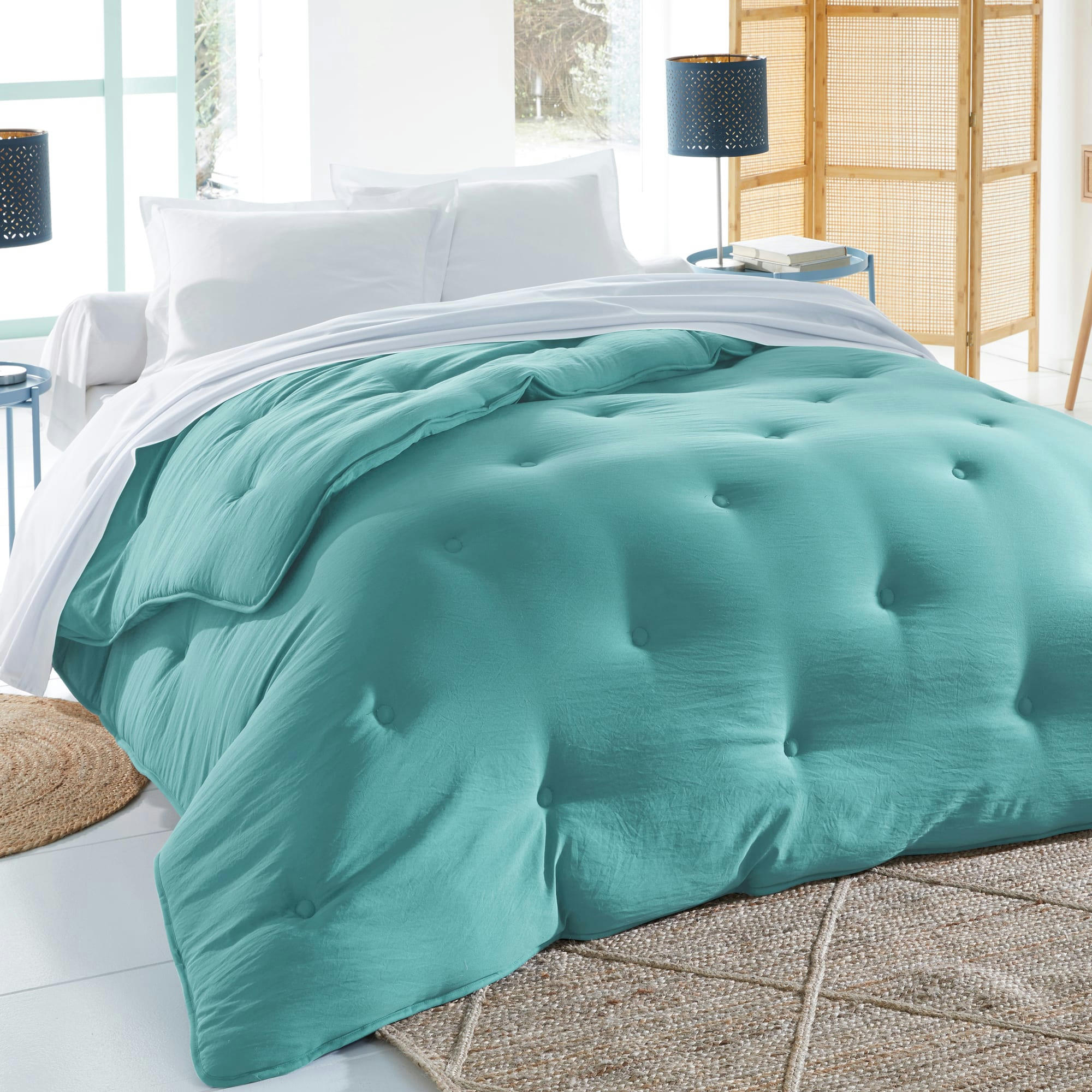ZEPHYR - Couette 240x260 verte en polyester 200 g/m²