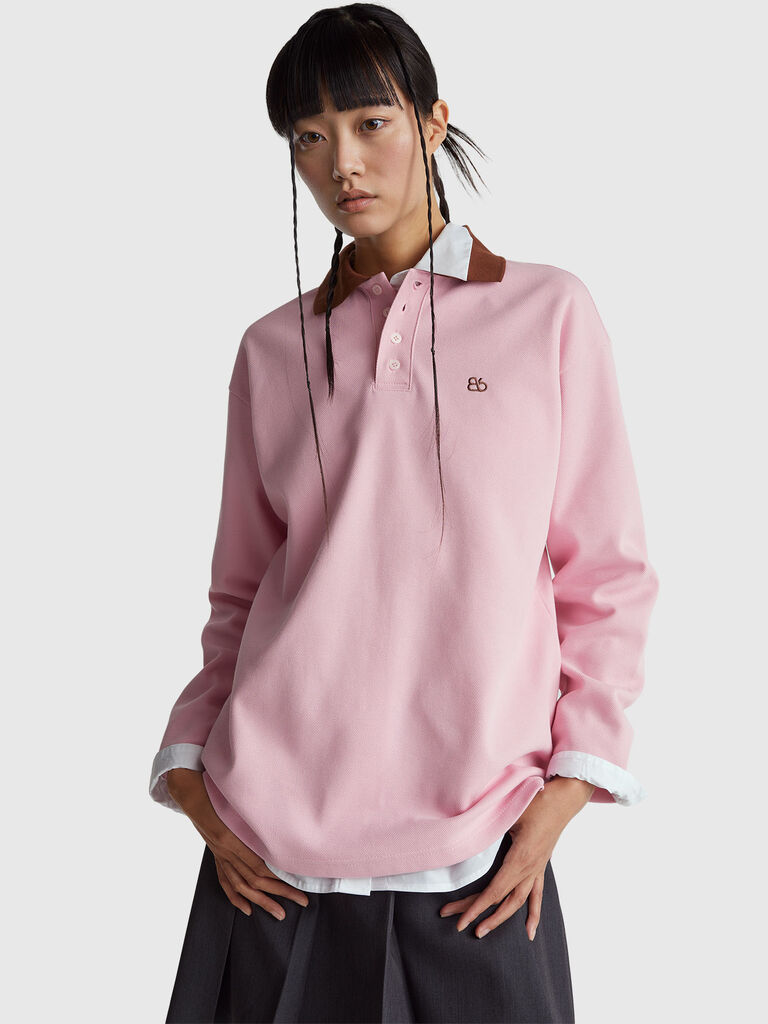 Rugby polo in cotton