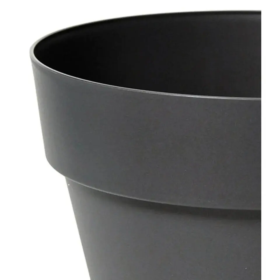 Mega Collections Plantenpot/bloempot - kunststof - zwart - D26 cm