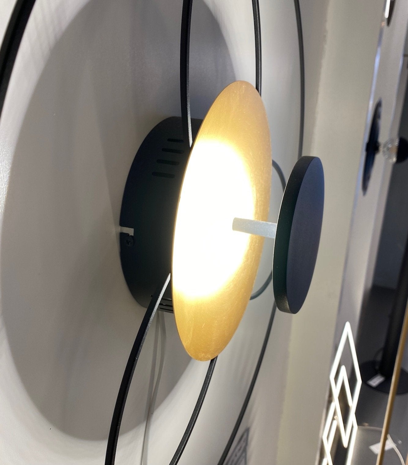 Highlight - Fiore - Plafondlamp 48cm 2700k zwart goud 3 stap dimmer