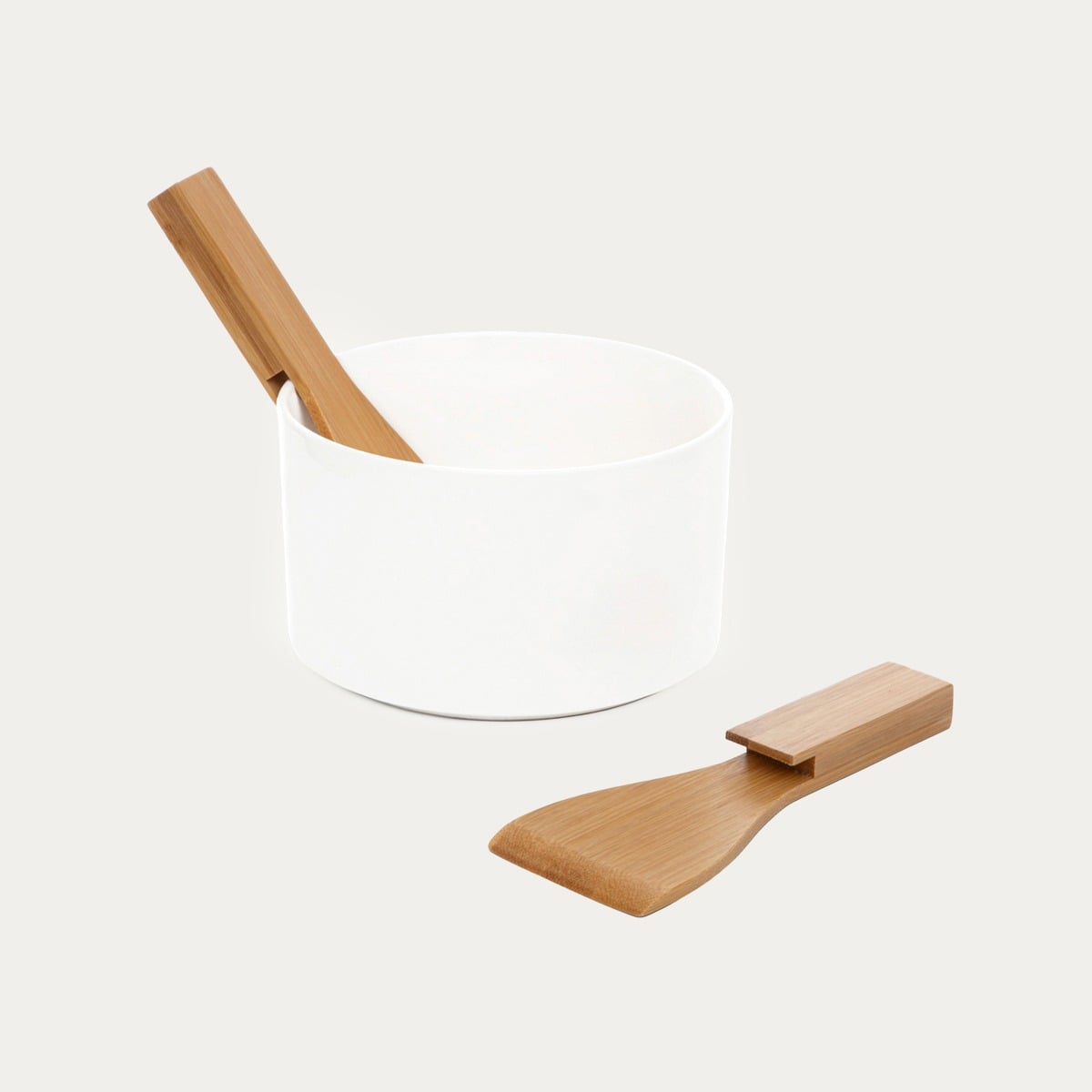 Misa B2 FINCAN do sałat z bambusowymi łyżkami 17 cm