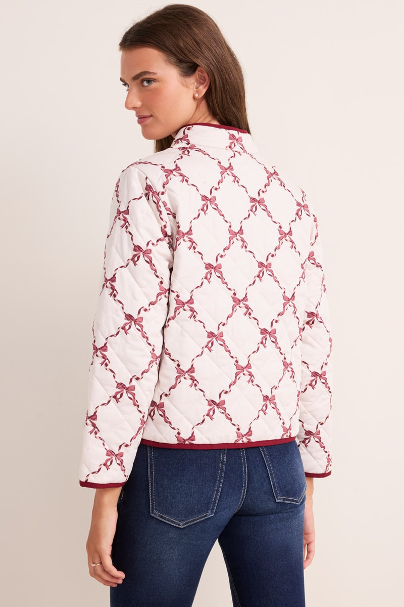 Caitlin Bow Print Quilted Jacket