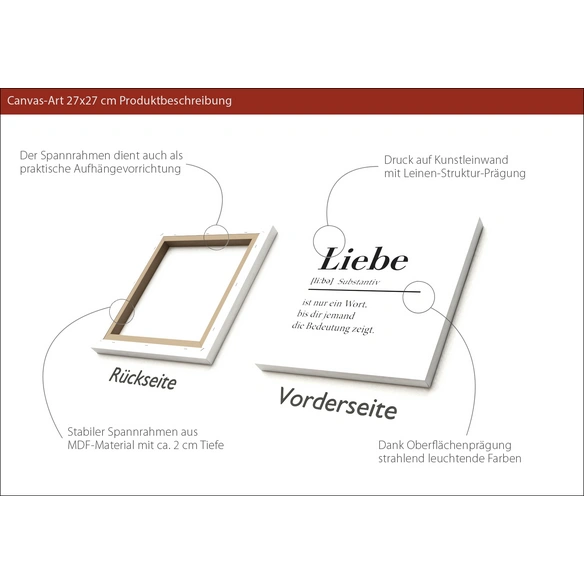 Keilrahmenbild »Liebe«, Rahmen: Holzwerkstoff, natur