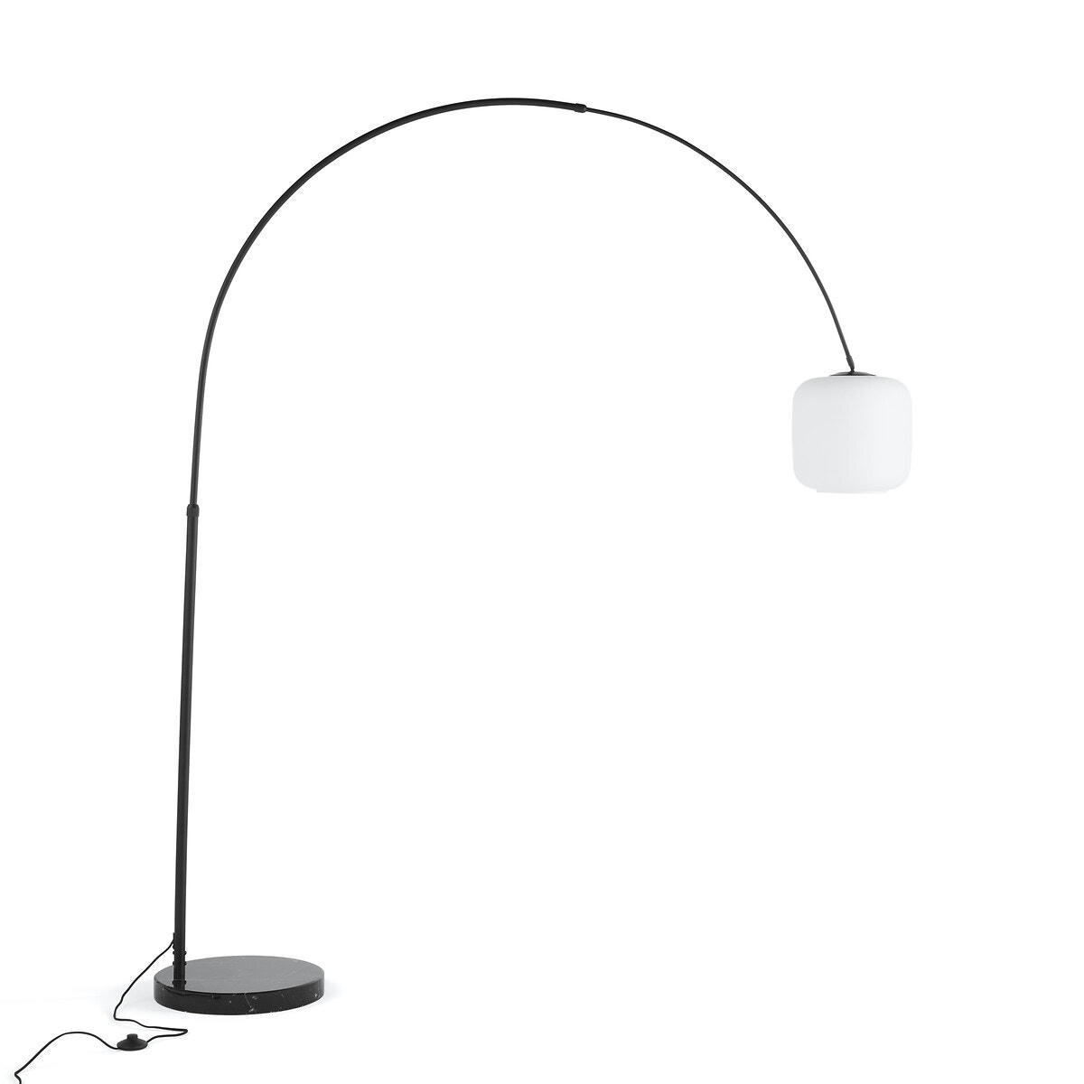 Lampadaire arc, opaline et marbre, Elita