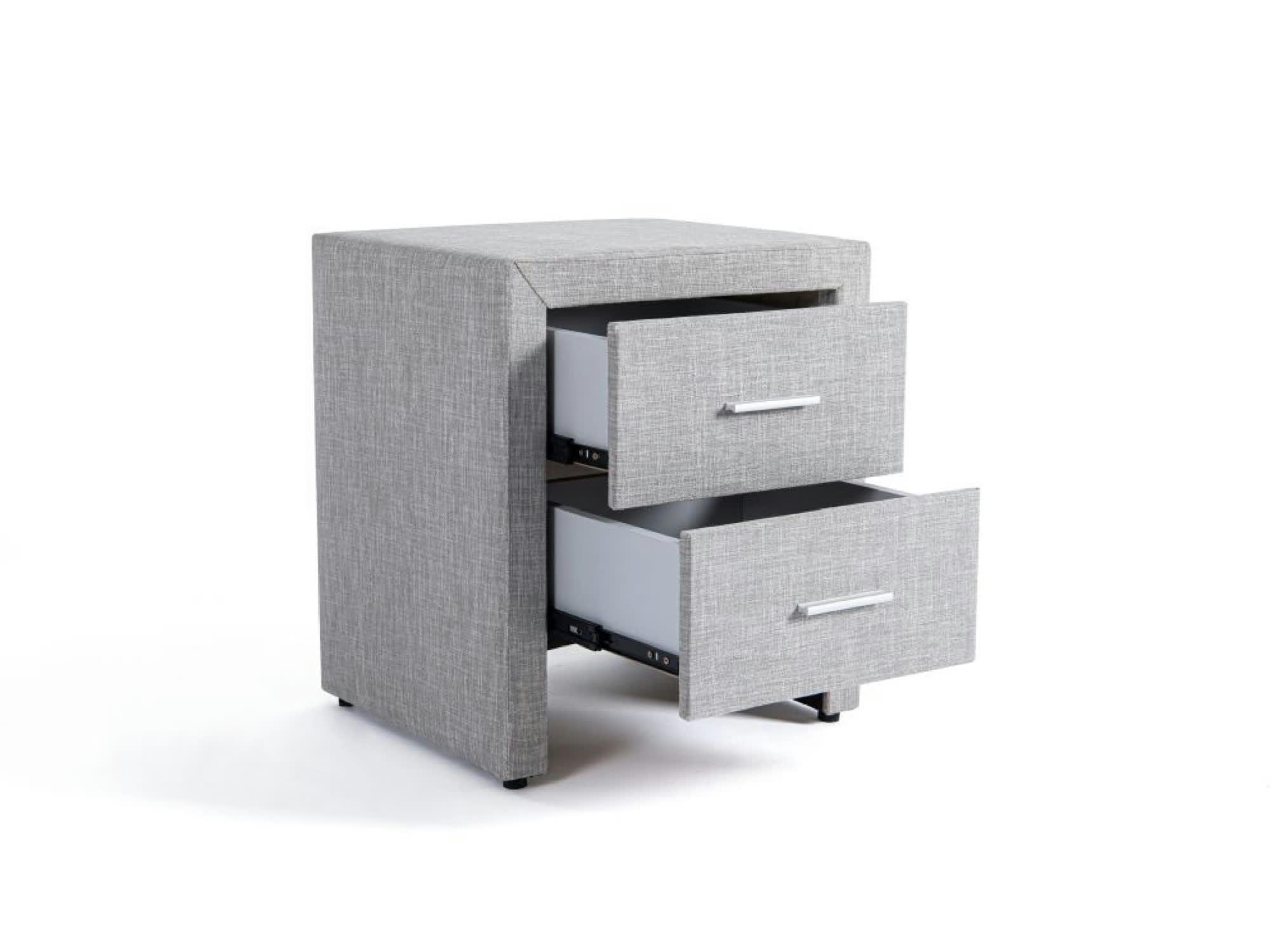 ROMY - Table de chevet en tissu gris