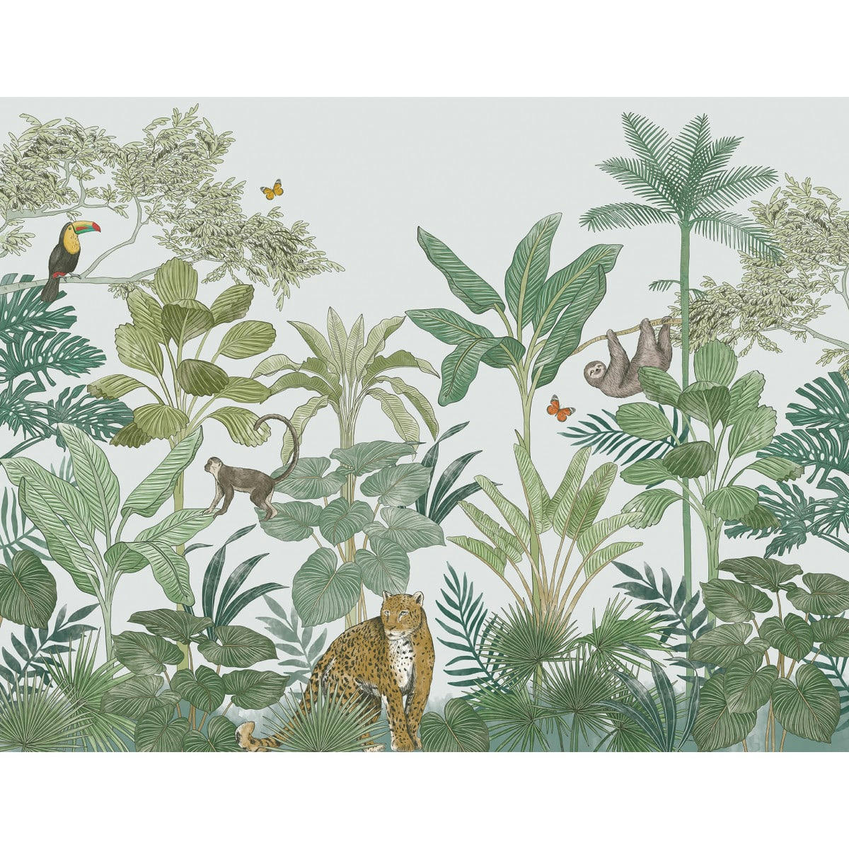 JUNGLE - Papier peint intissé panoramique imprimé jungle 350x270cm