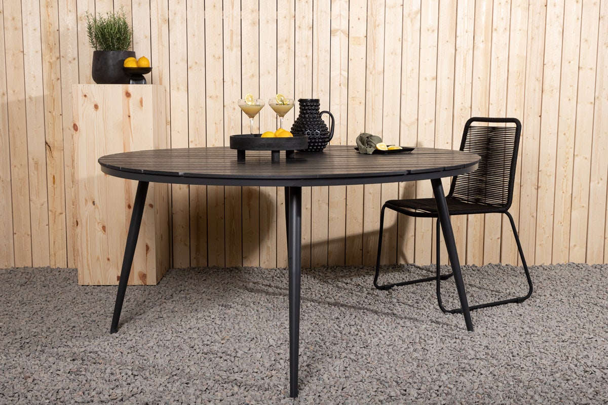 Nest outdoor Aaron tuintafel polywood zwart - Ø150 cm