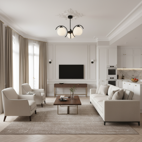Lampa sufitowa czarna EDYLIT kule białe loft 3xE27 DANI 15-332