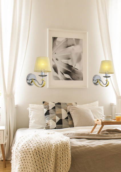 Lampa kinkiet DIVA 1x40w e14 chrom/złoty