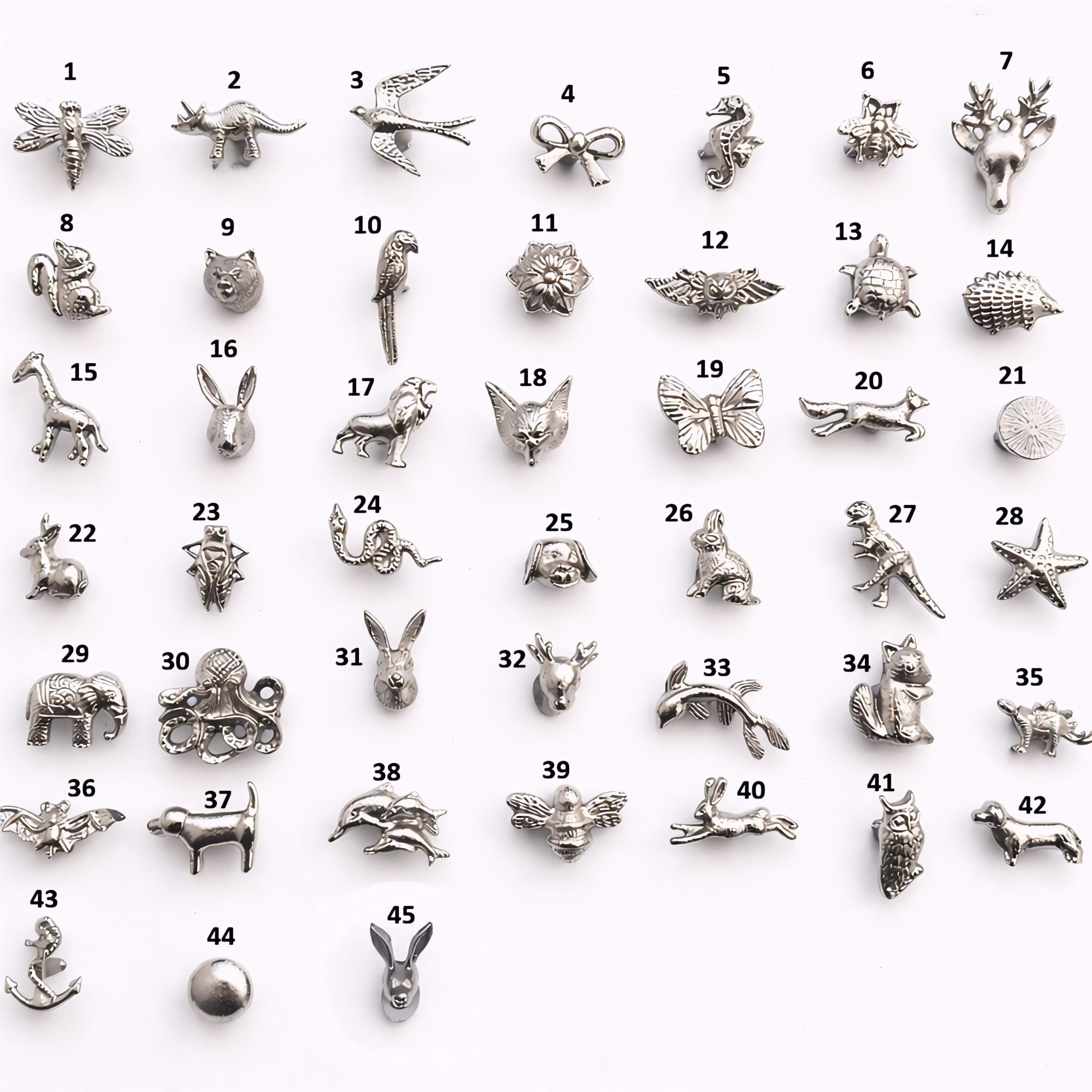 Animal Cabinet Knobs | Safari Woodland Drawer Pulls | Metal Furniture Hardware