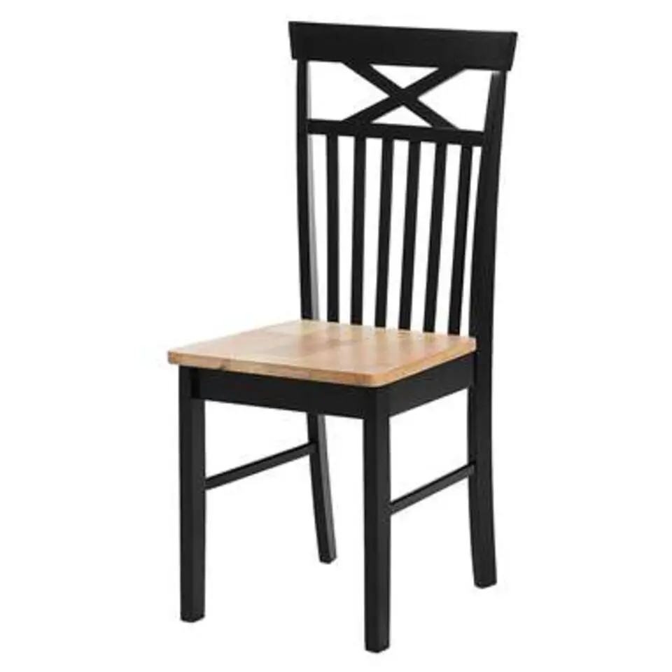 HOUSTON - Eetkamerset - Zwart - Rubberhout