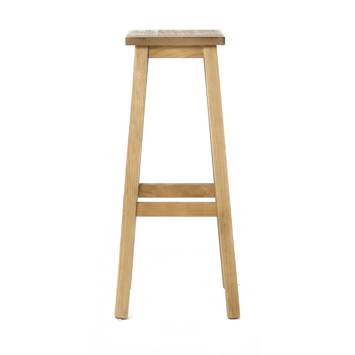 REGION - Tabouret de bar carré rustique en pin massif ciré