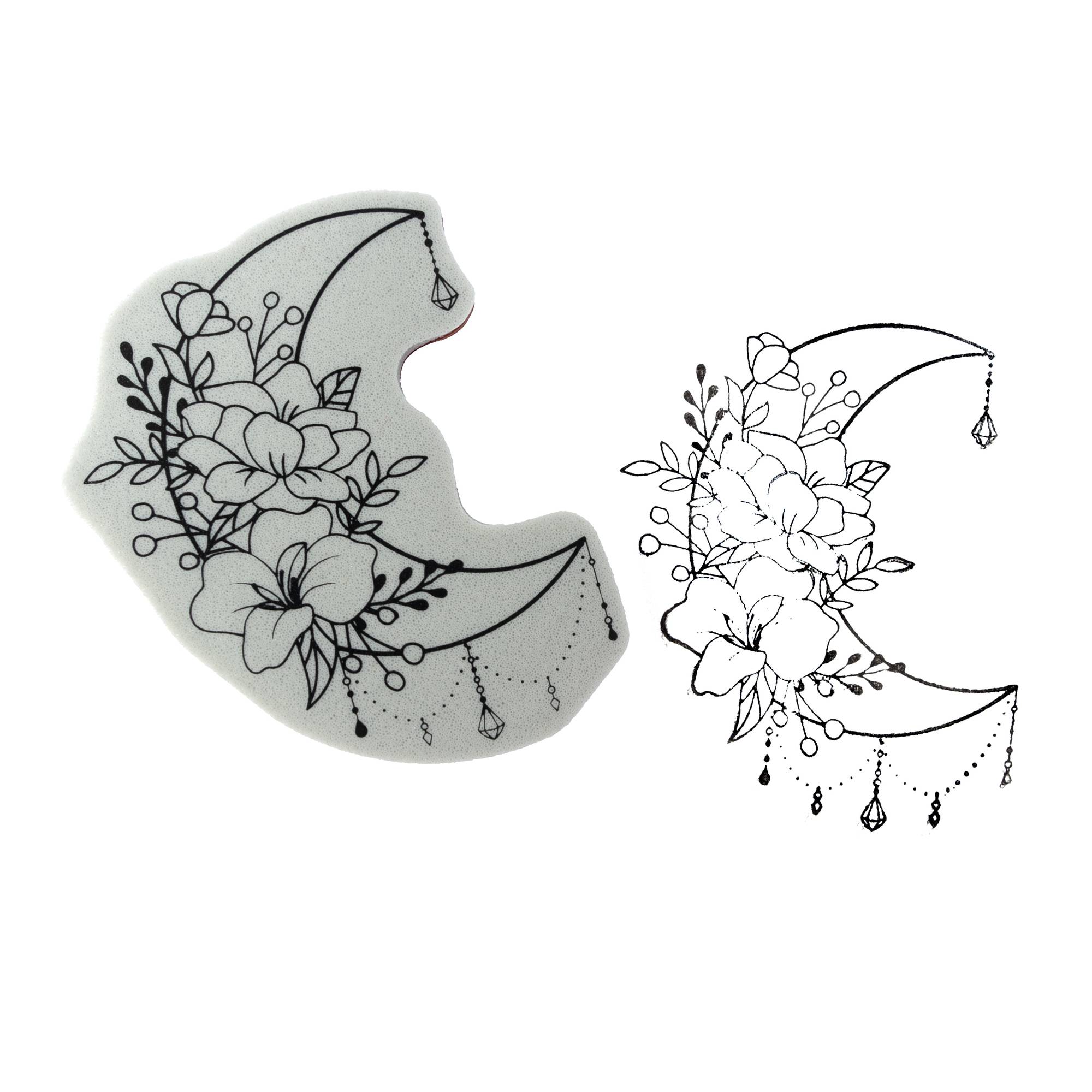Flower Moon Tattoo Cling Stamp