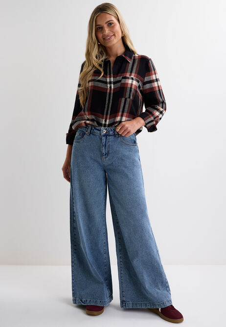 Womens Light Blue Extreme Wide Leg Jeans