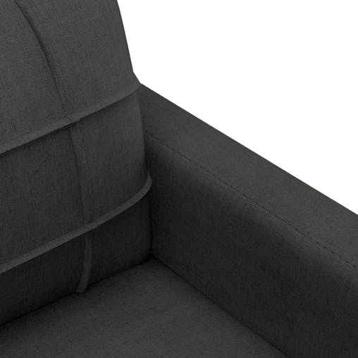 NNEVL 3 Piece Sofa Set with Pillows Black Fabric