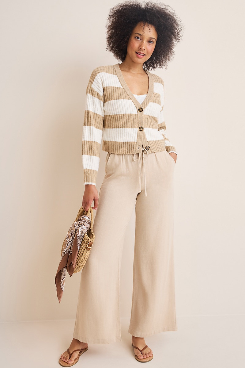 Amanda Striped Button Down Cardigan