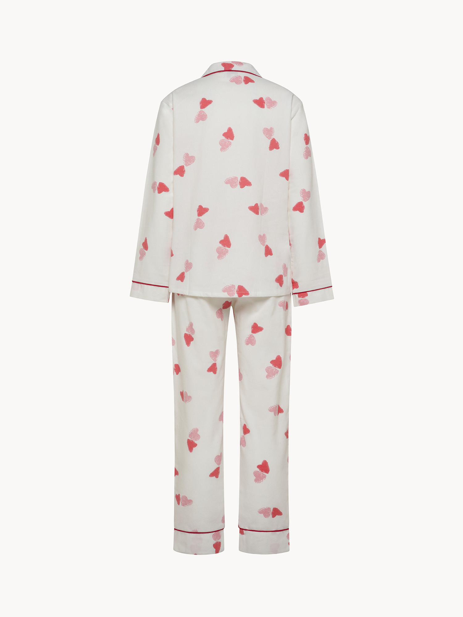 Pigiama in flanella motivo cuori