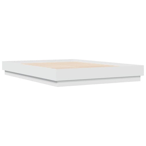 NNEVL Bed Frame White 150x200 cm Engineered Wood