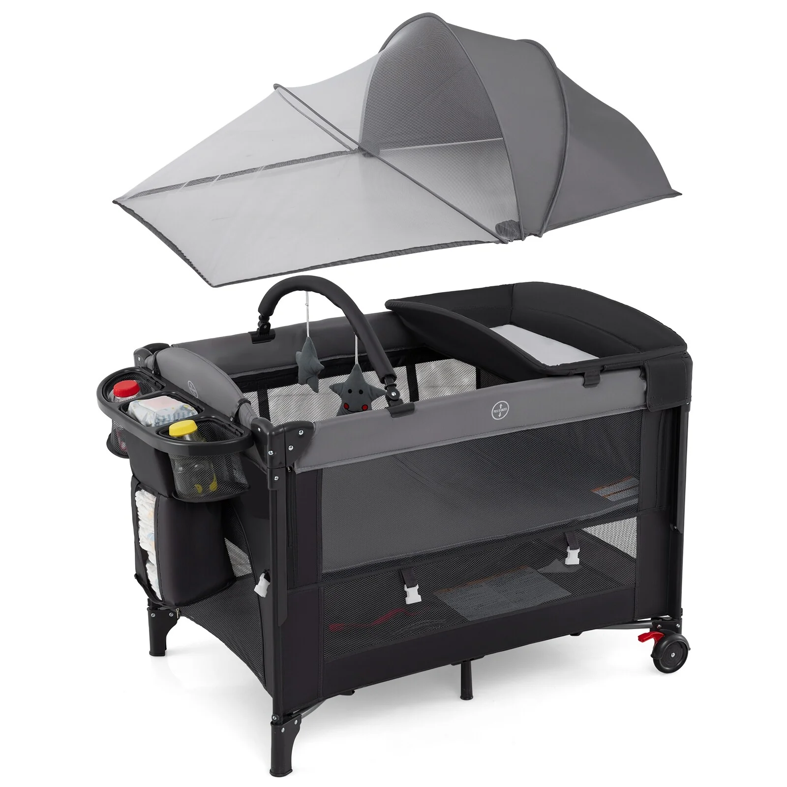 Multifunctional Kids Bassinets with Crib, Changing Table and Playpen - 39.5 L x 27.5 W x 28.5 H