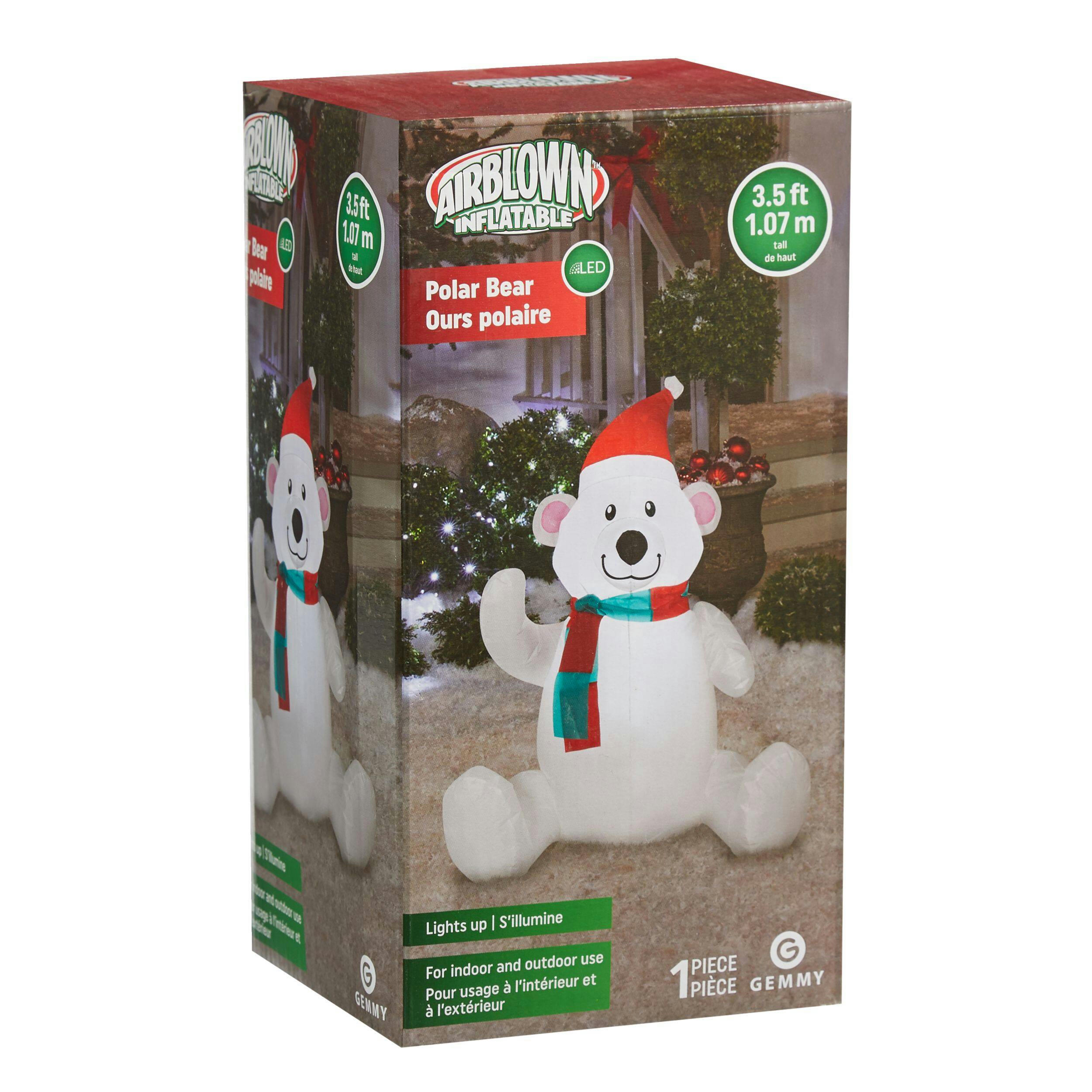 Gemmy Airblown®  Polar Bear Christmas Decoration, 3.5-ft