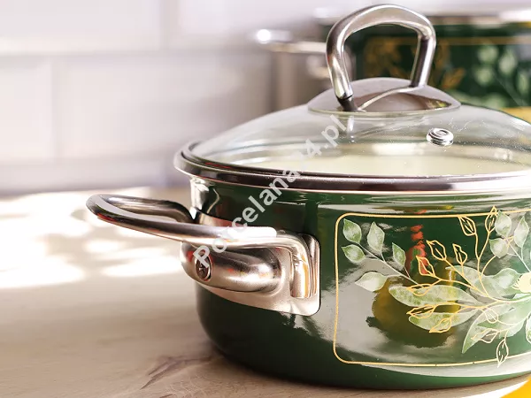 Garnek niski z pokrywką 4,75 L Emalia Metalac - Golden times 1ME.GT.G24N