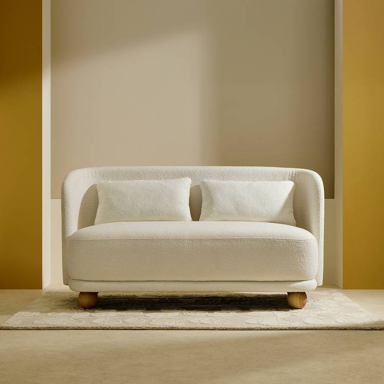 Habitat Poppy Fabric 2 Seater Sofa - Natural