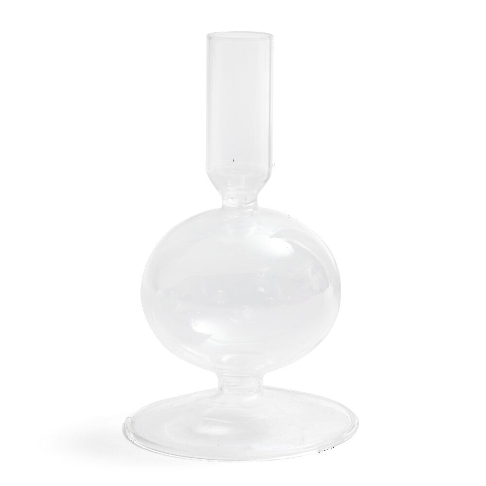 Bougeoir boule chandelier verre incolore Ø8,7xH15cm
