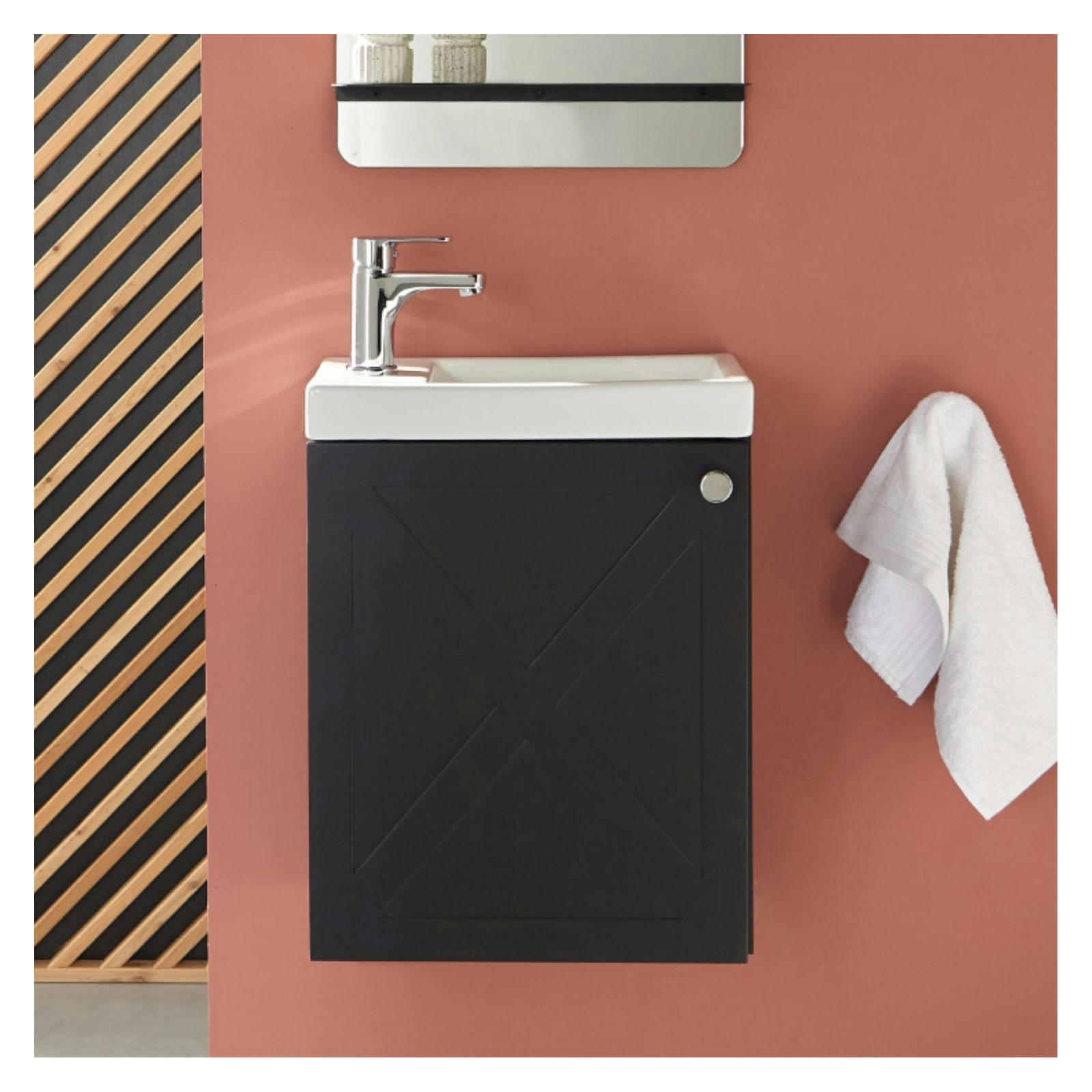 AVA - Meuble lave-mains  Noir carbone