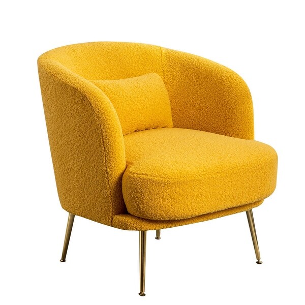 30.32"W Accent Chair Upholstered Curved Backrest Reading Chair Single Sofa