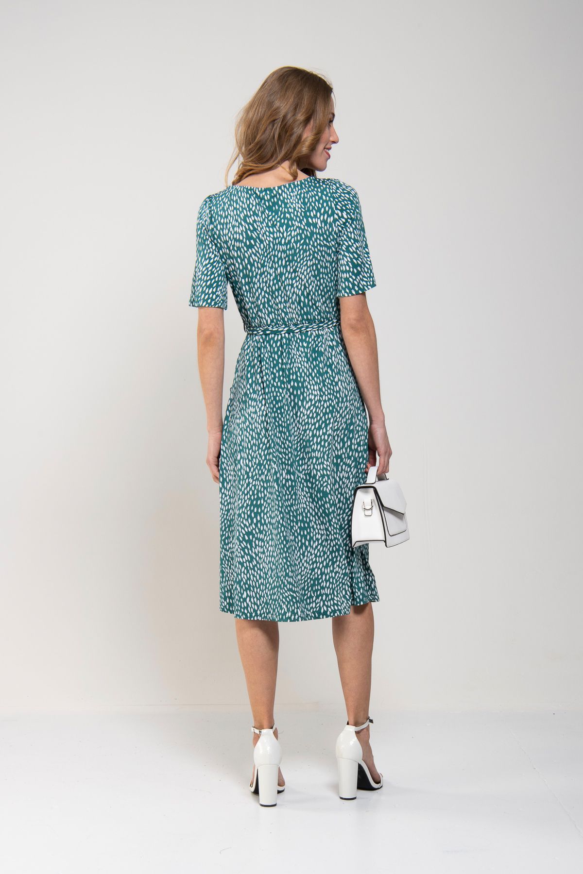 Jolie Moi Belted Jersey Midi Dress