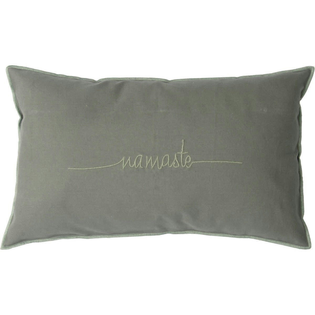 NAMASTE - Housse de coussin coton  50x30 vert kaki