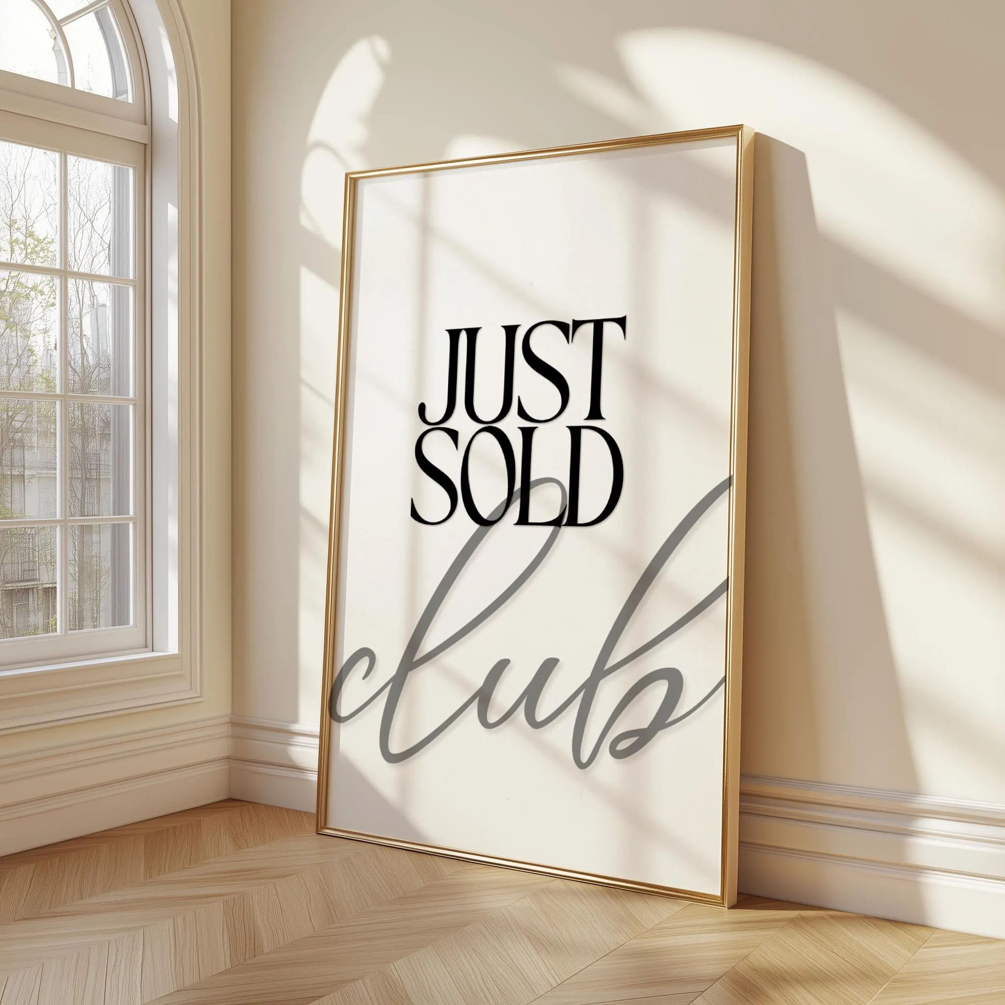 Real Estate Office Decor, Home Sold Print, Real Estate Agent Gift, Broker Office Wall Decor, Modern Realty Poster