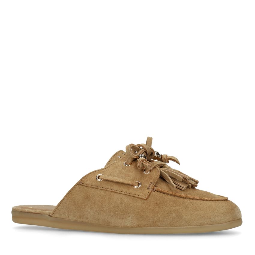 Manfield Beige suède instappers