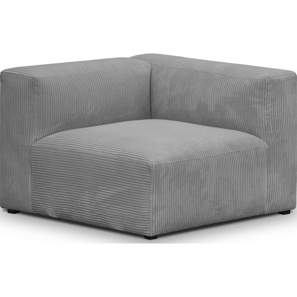 MODULO NEW - Chauffeuse d'angle à droite modulable en velours côtelé gris clair