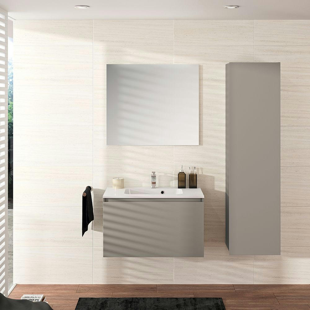 NORDIK - Colonne de rangement MDF Laqué Gris