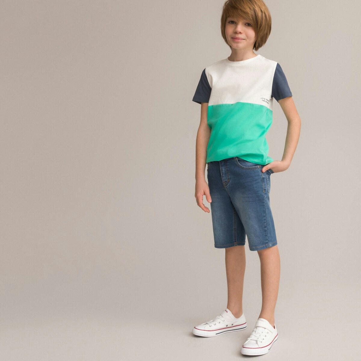 T-shirt col rond tricolore