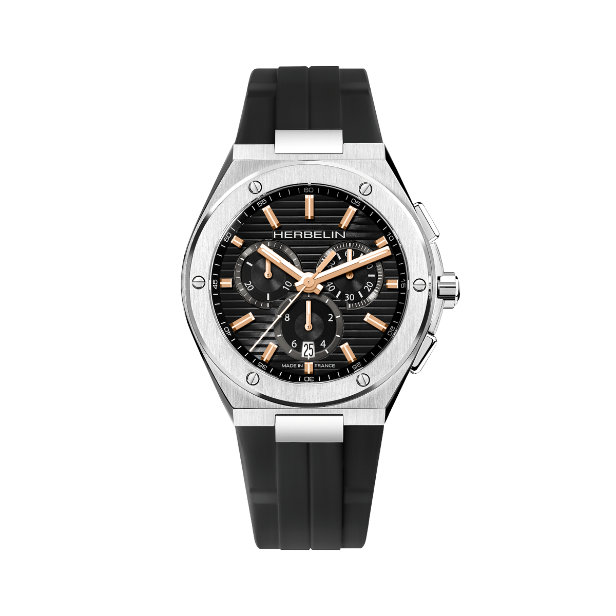 CAP CAMARAT – CHRONOGRAPHE – ACIER & FKM NOIR