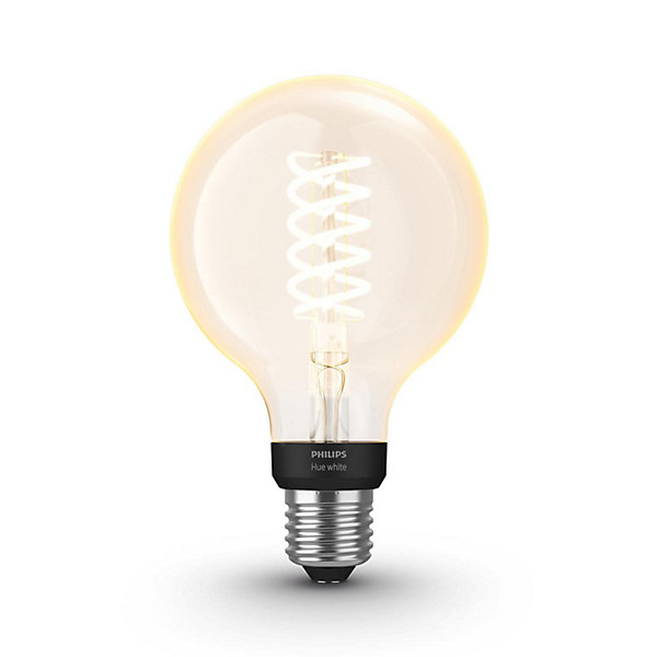 Ampoule connectée dimmable Bluetooth Philips Hue IP20 Globe E27 550lm 7W blanc chaud